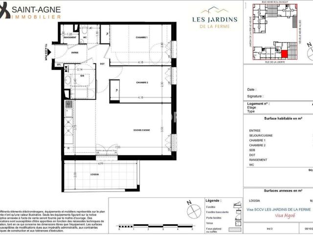 Appartement Grigny 3 pièce s 64.6 m2