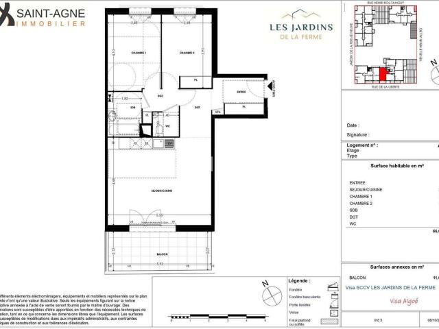 Appartement Grigny 3 pièce s 66.6 m2