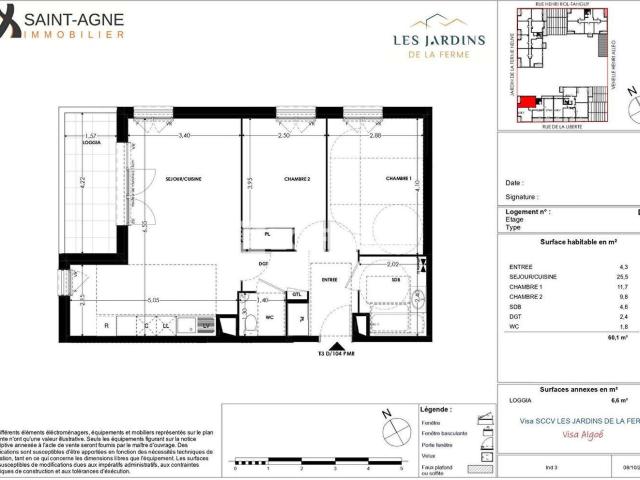 Appartement Grigny 3 pièce s 60.10 m2