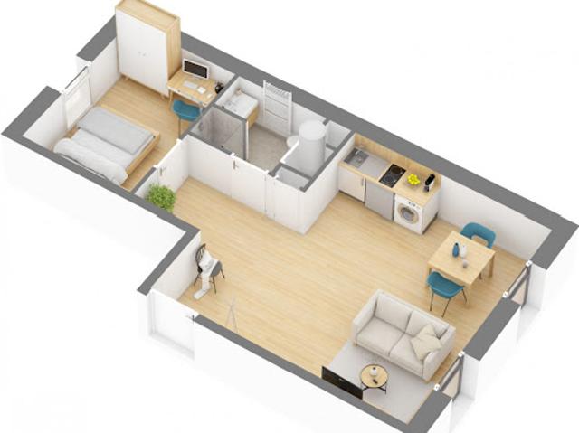 Appartement 1 pièce 21 m2