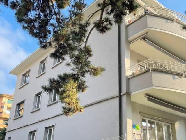 Appartement lumineux de 4,5 pièces, 130m2, en cours de rénovation, situé au rez supérieur, offrant un joli dégagement sur le lac et les Alpes