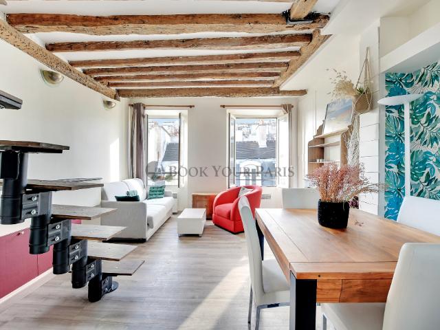 appartement meublé, 1 chambre en mezzanine, 36 m², paris 2ème, 1600€/m