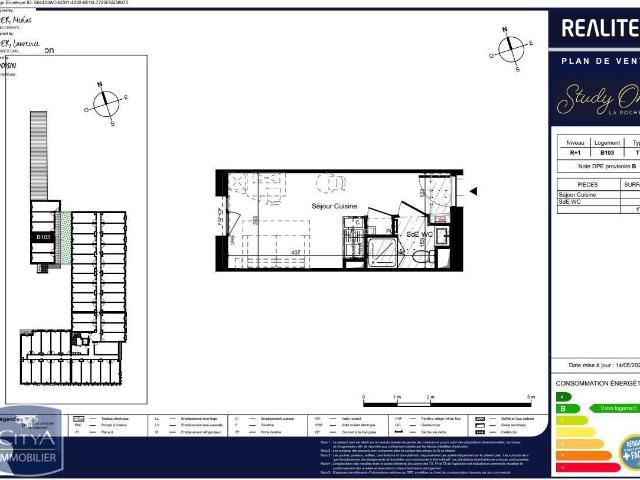 Appartement meublé 1 pièce 18 m²