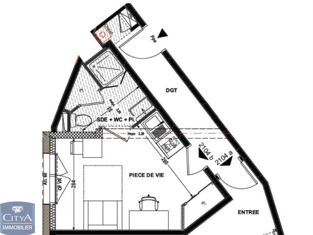 Appartement meublé 1 pièce 18 m²