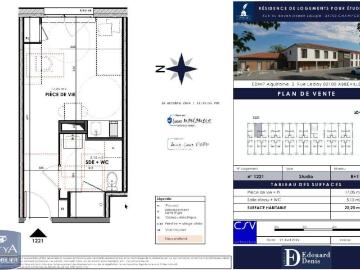 Appartement meublé 1 pièce 22 m²