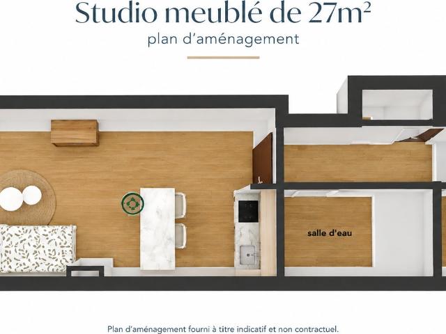 Appartement meublé 1 pièce 27 m²