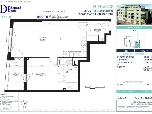 Appartement meublé 2 pièces 50 m²
