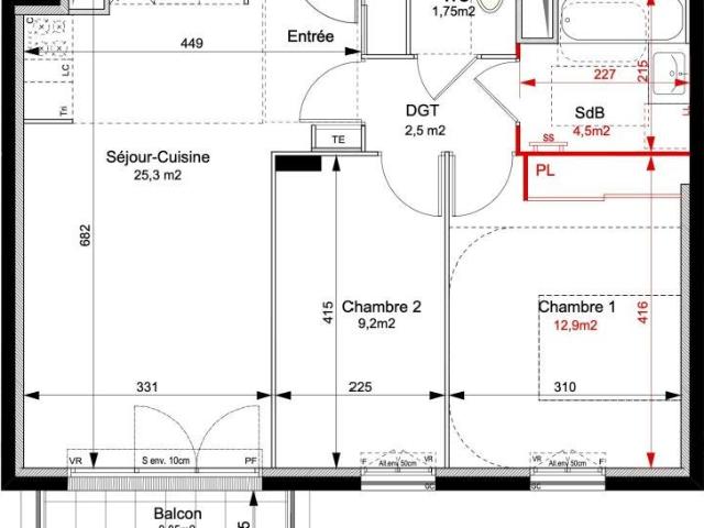Appartement neuf meublé 3 pièces 56 m²