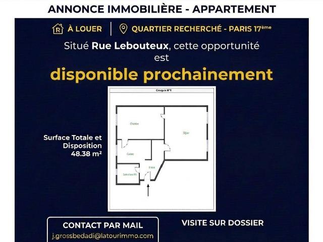 Appartement Meublé 48.38 m² 2 pièces
