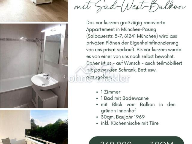 Appartement mit Balkon nahe Pasinger Stadtpark