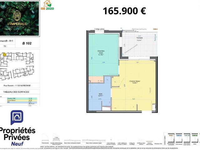 Appartement Narbonne 2 pièce s 36.71 m2