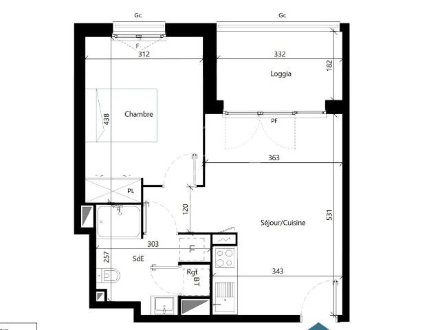 Appartement neuf Albi centre ville T2 39,82m² Eligible J. 40m² Albi