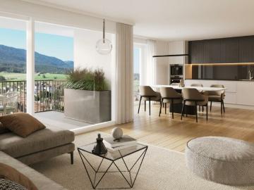 Appartement neuf spacieux de 5.5 pièces avec grand balcon orienté sud est