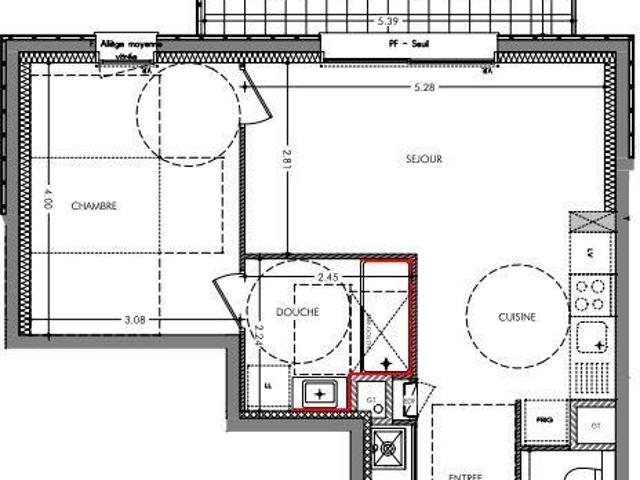 Appartement 2 pièces 45 m²