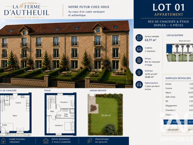 Appartement neuf 3 pièces 64 m²