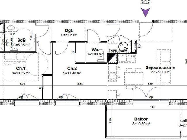 Appartement neuf 3 pièces 66 m²