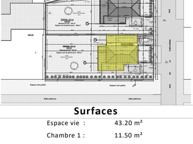 Appartement neuf 4 pièces en R+1 avec garage