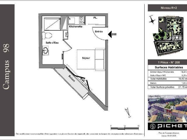 Appartement Studio 19.5m2 à louer à Marseille 10e arrondissement