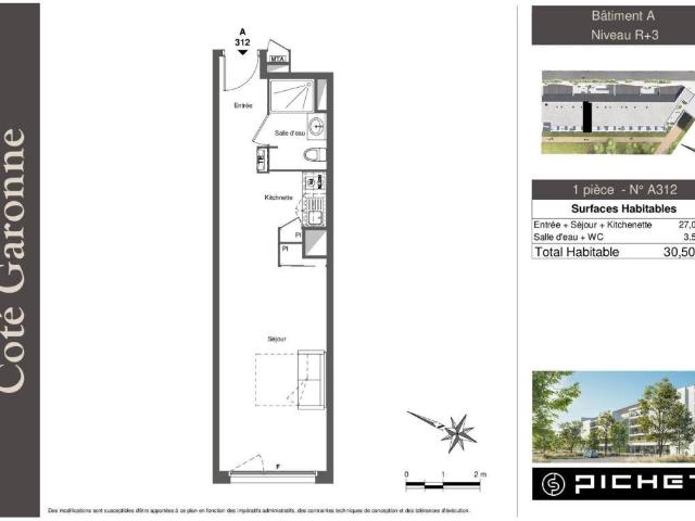 Appartement Studio 30.5m2 à louer à Lormont | Pichet