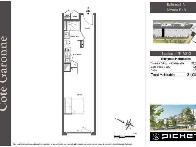 Appartement Studio 31m2 à louer à Lormont | Pichet