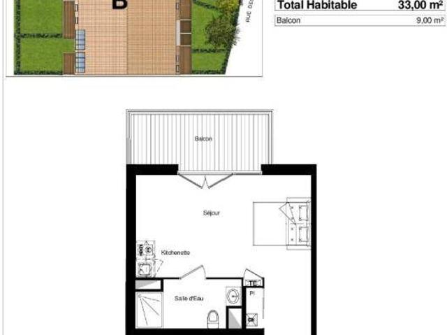 Appartement Studio 33m2 à louer à Achères | Pichet