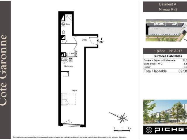 Appartement Studio 39.5m2 à louer à Lormont | Pichet