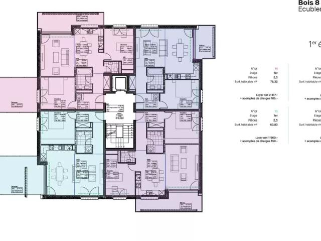 Appartements neufs de 3.5 pièces à louer à Ecublens