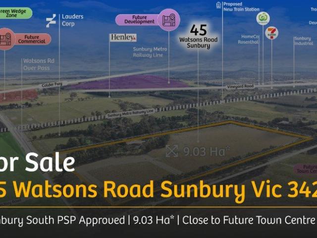 Approved Sunbury South PSP | 9.03 Ha* Close to Future Town Centre and Proposed Train Station