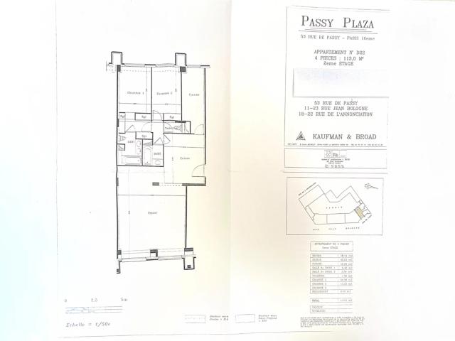 3 Pièces 113m2 53 rue de Passy 75016 Paris