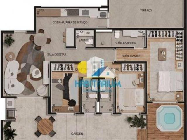 Apto garden com 3 suítes, 3 vagas no Ahú lançamento para 2027