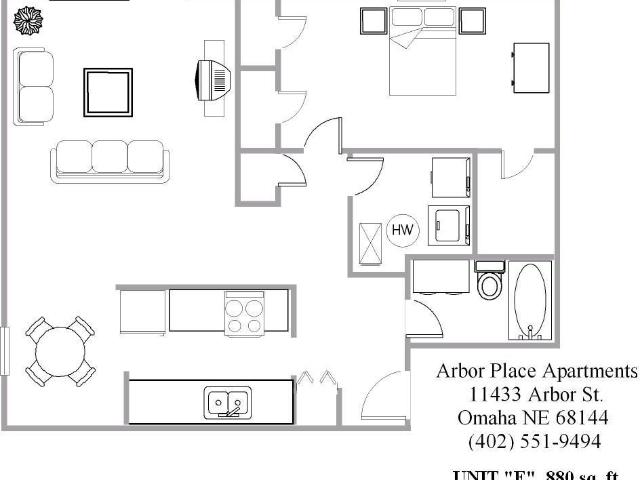 Arbor Place 1 Bedroom Apartment for Rent at Arbor St, Omaha, NE 68144 Harvey Oaks