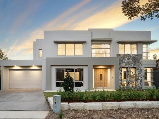 Architectural family entertainer with resort style outdoor living