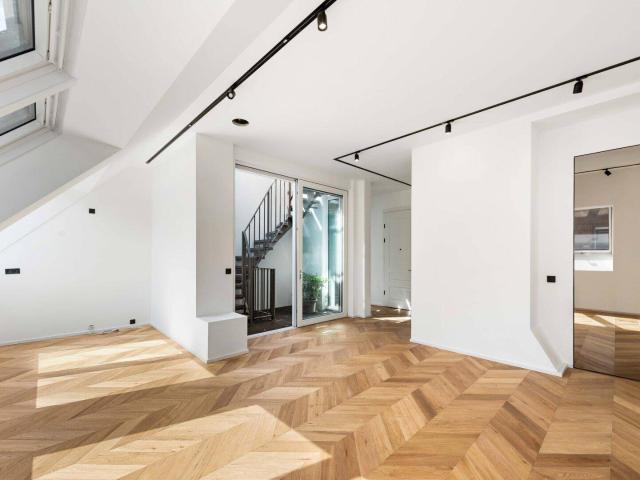 Architekten Dachgeschoss mit spektakulärer Dachterrasse über den Dächern von Hetzendorf