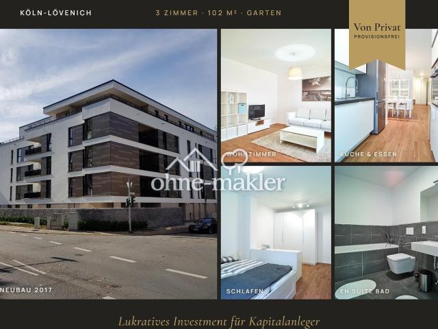ARCHITEKTEN DESIGN: 3 Zi Gartenwohnung | 2 Bäder | 102 m² Luxus & S Bahn Anbindung