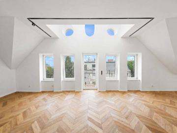 Architekten Penthouse mit spektakulärer Dachterrasse über den Dächern von Hetzendorf