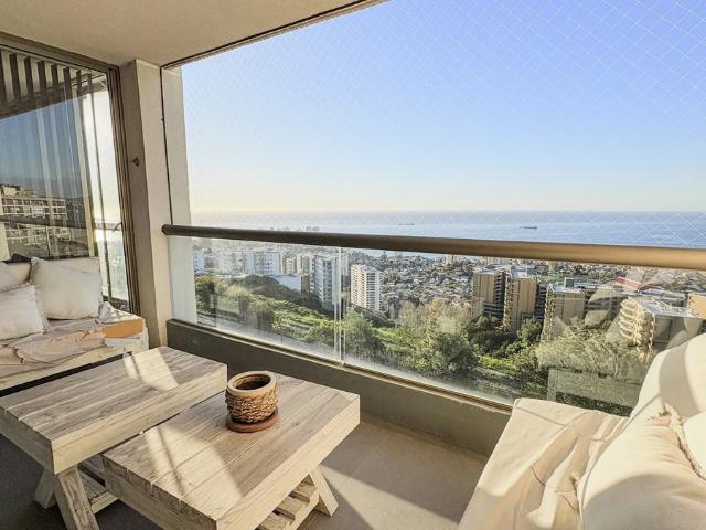 Arriendo 3d + 2 estacionamientos, vista al mar, viña del mar