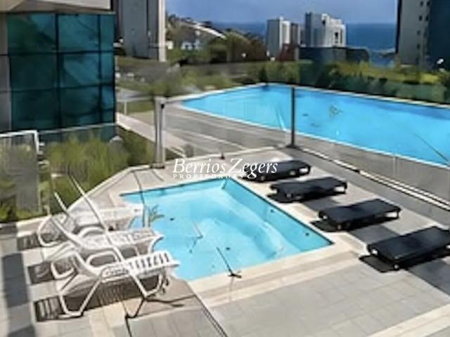 Arriendo amoblado edif aqua reñaca 1 dorm. vista al mar
