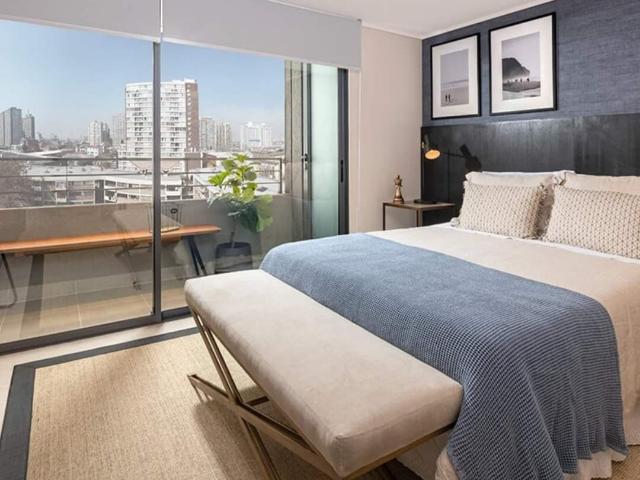 ARRIENDO AMPLIO DEPTO. NUEVO DE 1D y 1 B MAS ESTAC. Y BOD. EN ÑUÑOA $520.000 A pasos cuadra de Metro Irarrázaval