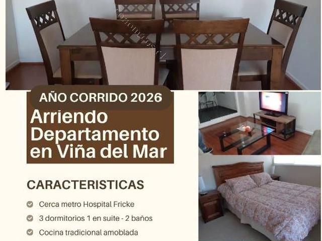 Arriendo año corrido 2026 depto 3d 2b Viña del Mar