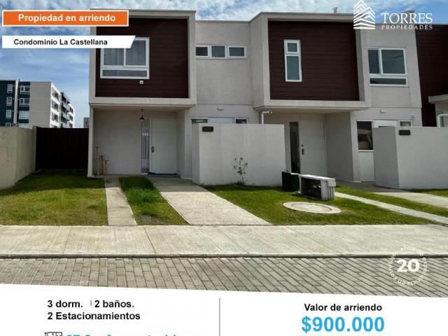 Arriendo casa amoblada en condominio en Los Ángeles 3D 2B