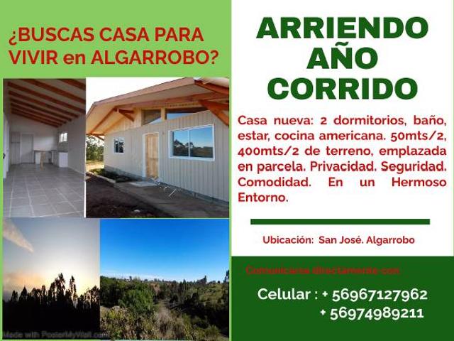ARRIENDO CASA AÑO CORRIDO