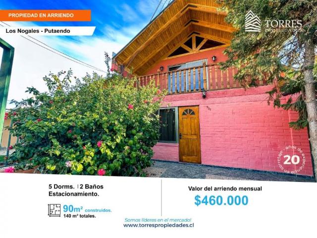 Arriendo casa en Putaendo 5D 2B