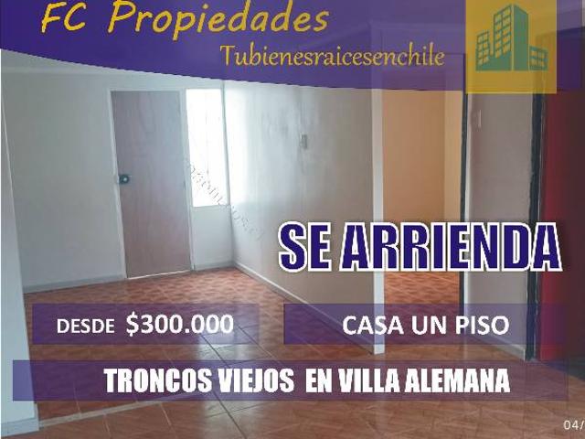 Arriendo casa en troncos viejos