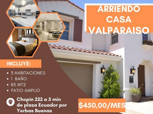 Arriendo casa 3d 1b 85mt2 c° bellavista valparaíso