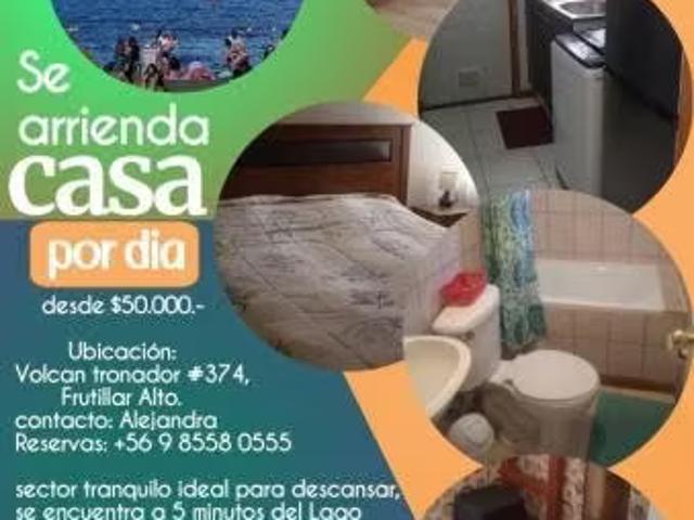 Casas en arriendo en Frutillar | Arriendo de verano 3 dormitorios por CLP 50000.00