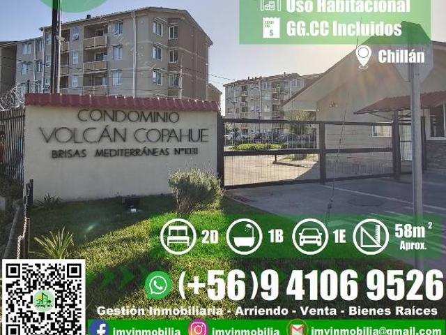 Arriendo Depto. 2D y 1B con piscina. Chillán