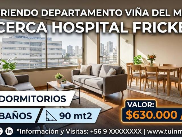 Arriendo depto 3d 2b hosp fricke viña del mar 2026 630.000