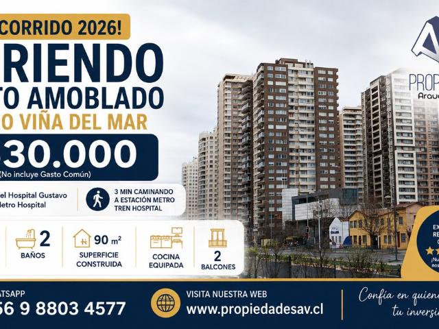 Arriendo depto 3d 2b hosp fricke viña del mar 2026 630.000