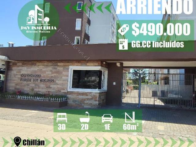 Arriendo Depto 3D y 2B, estacionamiento, piscina. Chillán