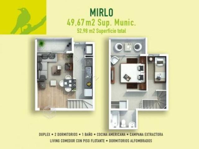 Arriendo departamento dúplex, quinto piso, Jardín Urbano 3